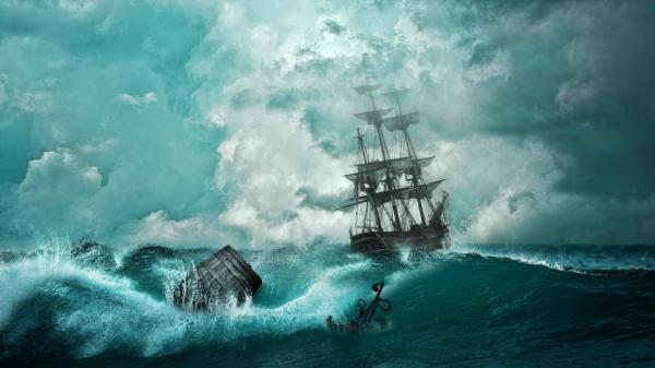 ship sailing on the open sea