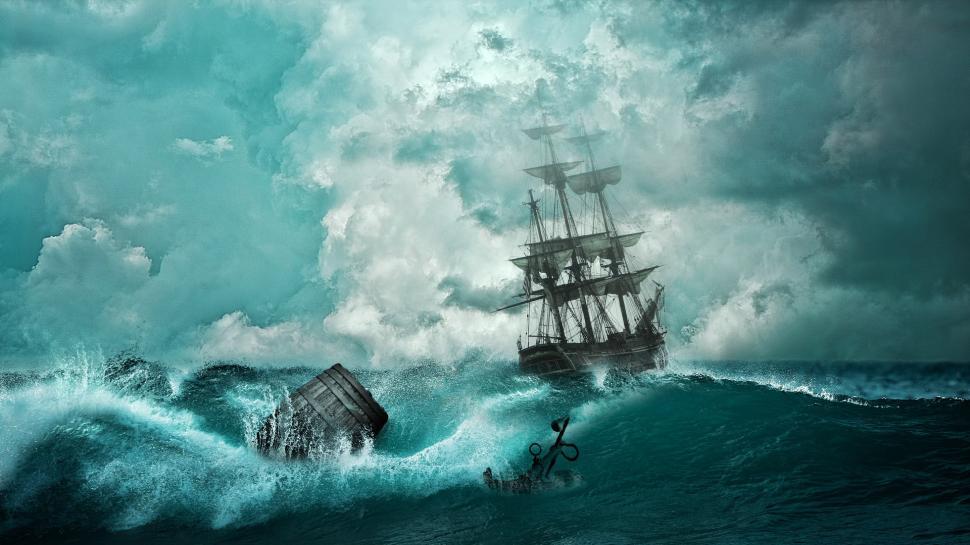 ship sailing on the open sea